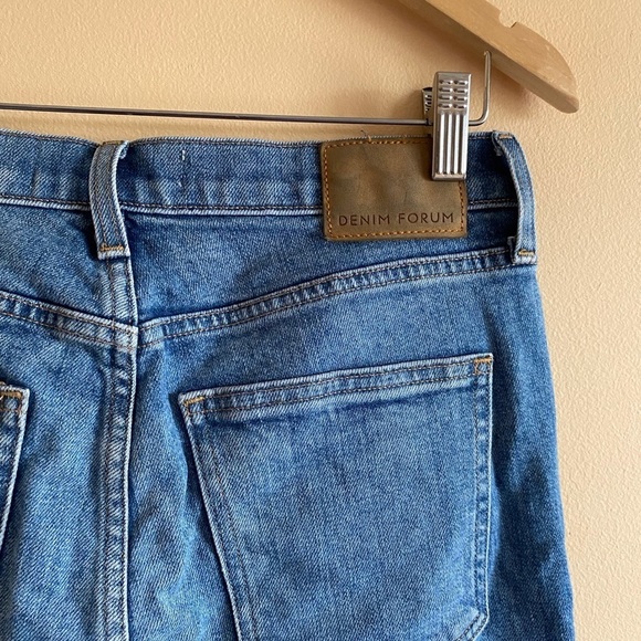 Denim Forum The Yoko High Rise Slim Womans Size 28 In My Bleu L'amour Distressed - Picture 7 of 14